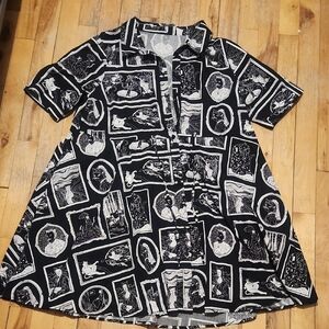 Dangerfield Cat Art Mini Dress